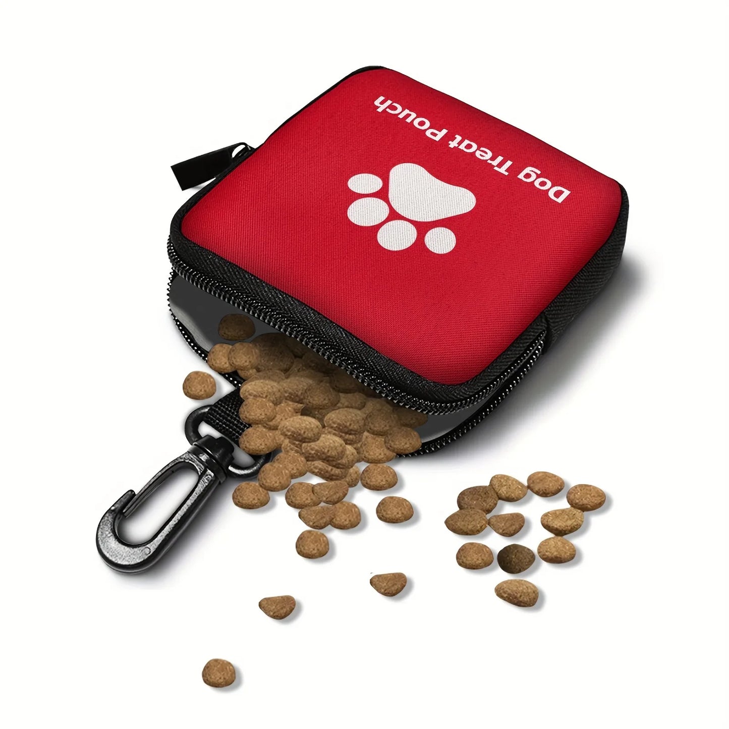 Waterproof Dog Paw Print Zipper Coin Purse Pet Treat Storage Bag for Dog Walking