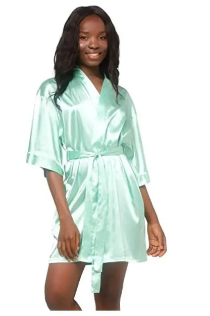 Satin Robe Female Intimate Lingerie Sleepwear Silky Bridal Wedding Gift Casual Kimono Bathrobe Gown Nightgown Sexy Nightwear