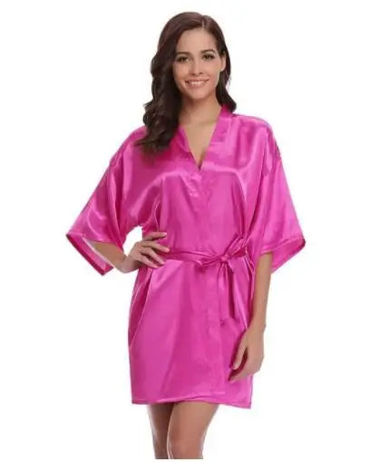Satin Robe Female Intimate Lingerie Sleepwear Silky Bridal Wedding Gift Casual Kimono Bathrobe Gown Nightgown Sexy Nightwear