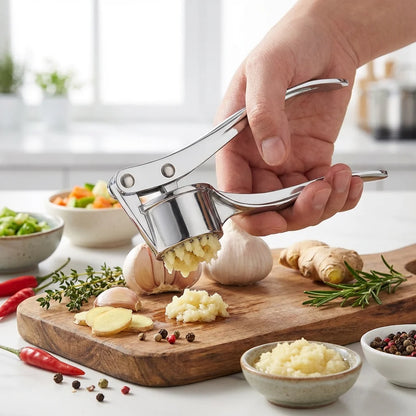 3-in-1 Aluminum Alloy Garlic Press, Nut Cracker & Bottle Opener. 18x5cm, Heavy Duty, Multipurpose Tool