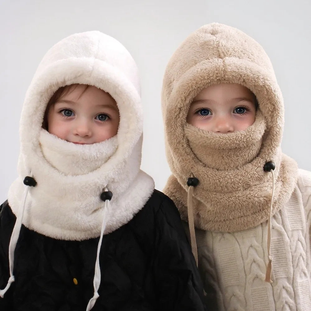 Unisex Plush Balaclava Hats Windproof Warm Ear Protection Cap Children's Hats