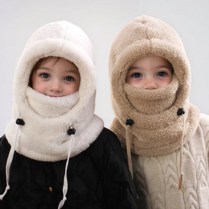 Unisex Plush Balaclava Hats Windproof Warm Ear Protection Cap Children's Hats