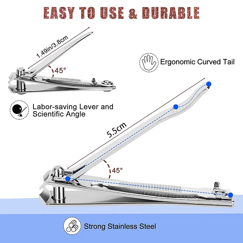 1pc/2pcs Nail Clipper Premium Sharp Sturdy Stainless Steel Fingernail And Toenail Clipper Cutters Perfect Nail Clippers