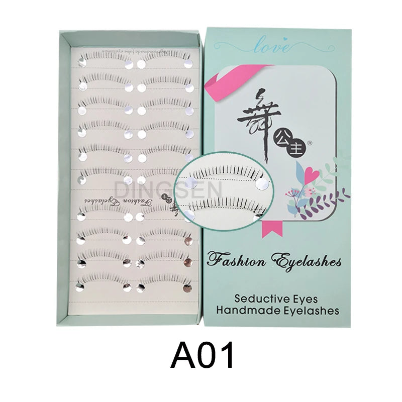 DINGSEN Cat Eye Lashes 10pairs False Eyelashes Natural Eyelashes Anime Winged Clear Band Lashes Fake Eyelash Manga Lashes Makeup