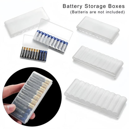 White Waterproof Hard Plastic Battery Box Multi-Slot Storage Case Portable Battery Storage Solution