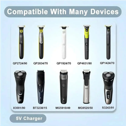 5V Type-C Shaver Charger Adapter Universal Portable Shaver Charging Converter for QP2724 QP2834 BT3230 MG7910 MG5910 X3001 X3052