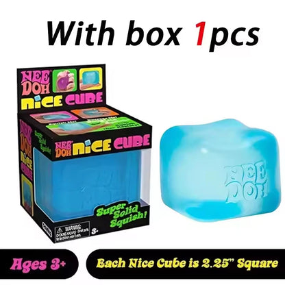 Schylling Needoh Nice Cube Sensory Nice-Sicle Stress Relief Squishy Cube Anti-Anxiety Squeeze Object For Focus ADHD Population