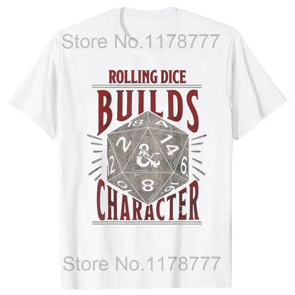 Retro Vintage ADHD&D Roll for Concentration Funny Gamer Dungeons DM RPG Dice Dragon T Shirts Summer Streetwear Gifts T-shirt Men