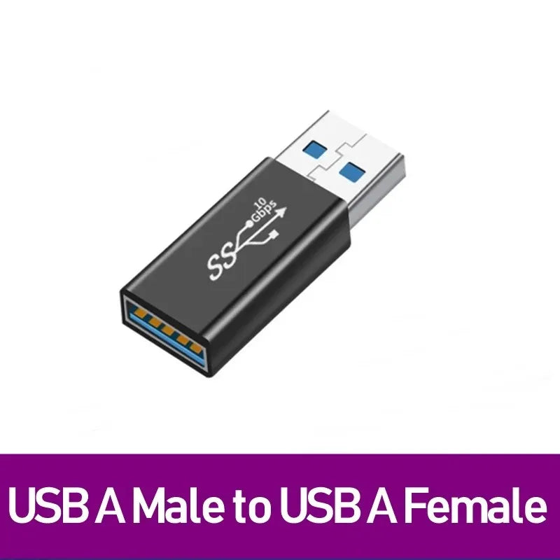 NNBILI USB3.0 Male to Female Right Angle Extension Adapter 90 Degree USB Connector Elbow Adapter 10Gbps For Laptop PC Converter