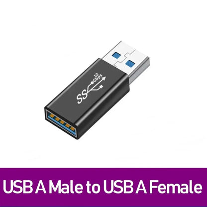 NNBILI USB3.0 Male to Female Right Angle Extension Adapter 90 Degree USB Connector Elbow Adapter 10Gbps For Laptop PC Converter