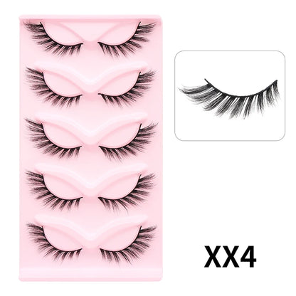 DINGSEN Cat Eye Lashes 10pairs False Eyelashes Natural Eyelashes Anime Winged Clear Band Lashes Fake Eyelash Manga Lashes Makeup