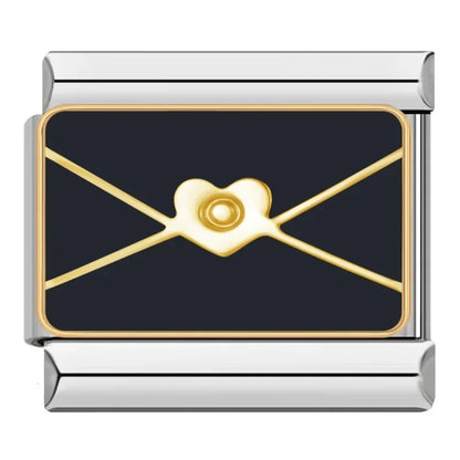 Hapiship 2024 Original Graduate Makeup Anniversary CZ Italian Links Charm Fit 9mm Stainless Steel Bracelet DIY Making DJ1011-A