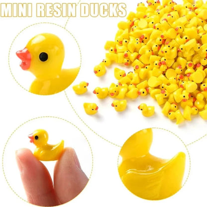 Mini Resin Ducks Bulk Tiny Ducks for Potted Miniature Decoration Garden Dollhouse Cake Decoration DIY Craft Charms Party Toys