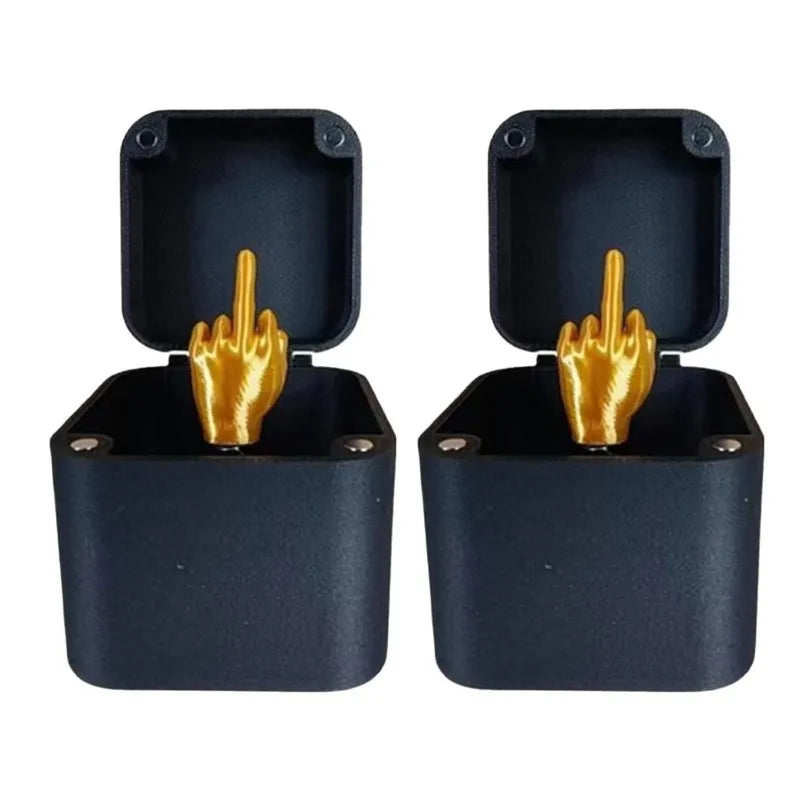 Funny Middle Finger in Box - Desk Decor Gag Gift for Halloween, Christmas & Birthday, Novelty Office Toy & Home Decoration