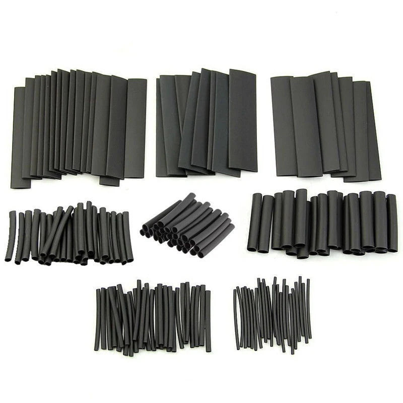 127Pcs 7 Sizes Set Heat Shrink Tubing Ratio 2:1 Heat Shrink Electrical Wire Cable Wrap Assortment Insulation Protection Tube