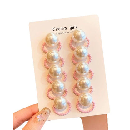 10pcs/set Cute Baby Girl Hair Love Bands Cartoon Love Heart Star Hair Ties Toddler Elastic Rubber Band Kids Hair Ropes Headwear