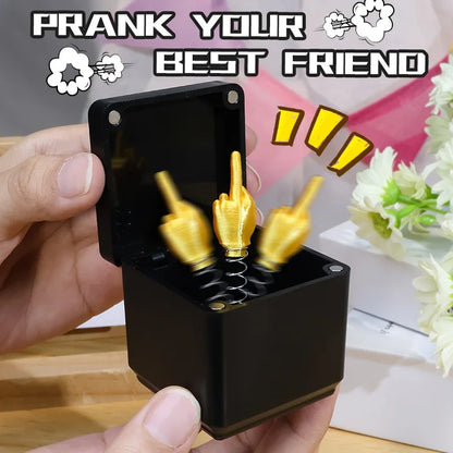 Funny Middle Finger in Box - Desk Decor Gag Gift for Halloween, Christmas & Birthday, Novelty Office Toy & Home Decoration