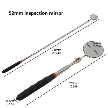 50mm Detection folding mirror 360° rotating reflector universal auto repair tool accessory telescopic bottom inspection mirror
