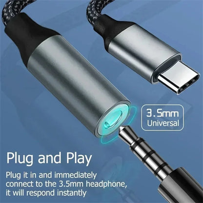 USB Type-C to 3.5mm Jack Audio Adapter Cable for iPhone 15 16 Pro Max Plus/iPad Pro 13 Air 13 Mini 6 7 Earphone Cable Converter