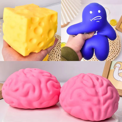 Trending Super Large Brain Stress Relief Squishy Toy Slow Rebound Cheese Brain Ball Squeeze Toy Perfect Festival Surprise Gifts