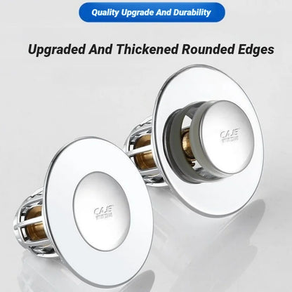 Universal Chrome Push Rebound Drain Stopper Pop Up Filter With Hair Catcher For Bathroom Kitchen Bathtub Wash Basin Sink