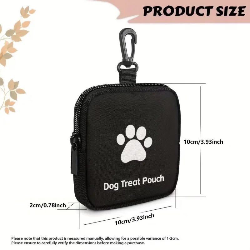 Waterproof Dog Paw Print Zipper Coin Purse Pet Treat Storage Bag for Dog Walking