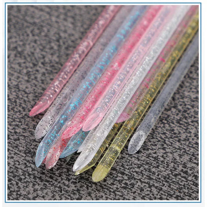 50/100pcs Reusable Double-Ended Crystal Cuticle Pusher – Professional Nail Art Tool for Cuticle Removal & Manicure Accessories