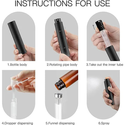 2Pcs 10ML Mini Cologne Spray Perfume Bottle Plastic Atomizer Pocket Size Refill Sample Empty  Portable Fragrance Dispenser
