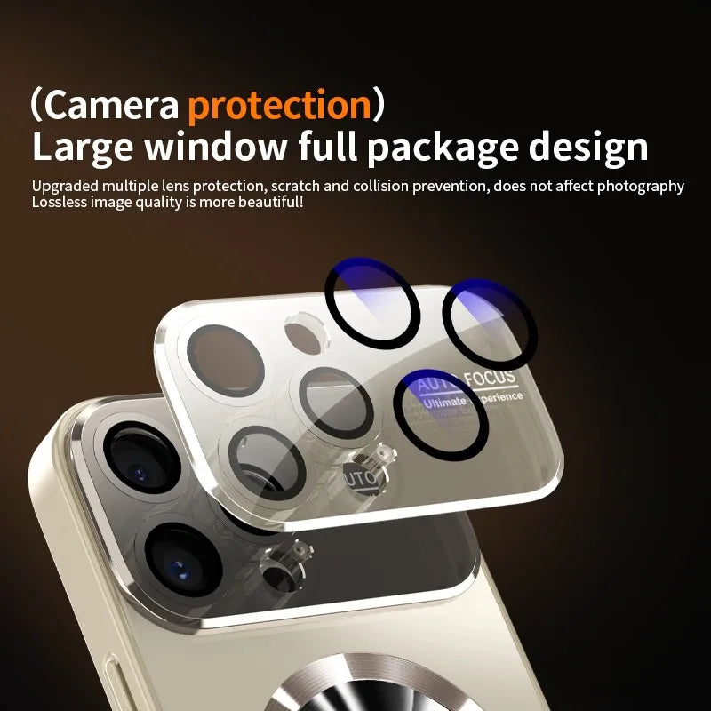 New Titanium Metallic Luxury Matte Case For iPhone 17 16 15 14 13 12 Pro Max Plus For Magsafe Glass Lens Camera Protection 2030