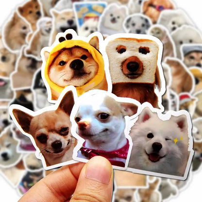 100pcs Funny Dog Stickers Cartoon Cute Decals Toy Stationery Guitar Phone Bicycle Laptop Luggage Car Graffiti Sticker