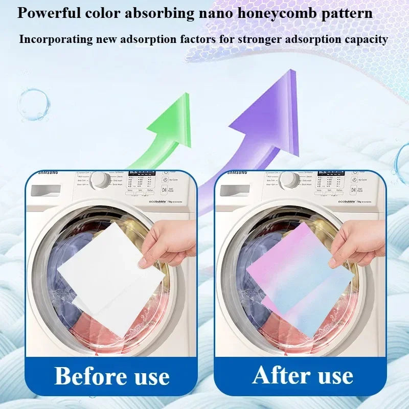 50PCS Color Absorbing Film Household Machine Wash nonwovens Anti Cross Dyeing Paper Clothes Mixed Washing No Cross Color Tools