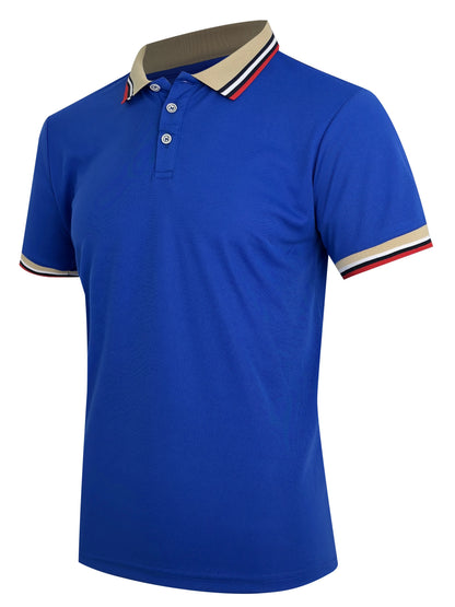 Men Summer Solid Casual Office Breathable Cotton Polo Shirt Fashion Brand Male Business High Quality Striped Short Sleeve Top