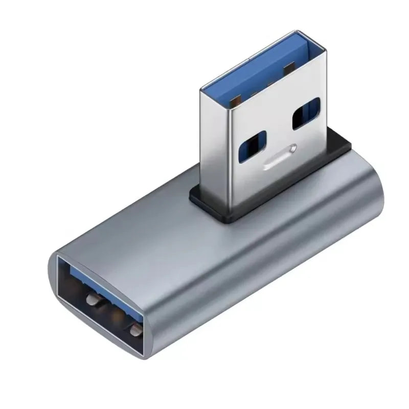 NNBILI USB3.0 Male to Female Right Angle Extension Adapter 90 Degree USB Connector Elbow Adapter 10Gbps For Laptop PC Converter
