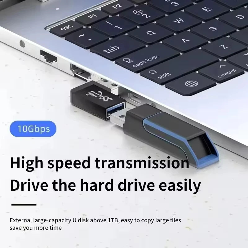 NNBILI USB3.0 Male to Female Right Angle Extension Adapter 90 Degree USB Connector Elbow Adapter 10Gbps For Laptop PC Converter