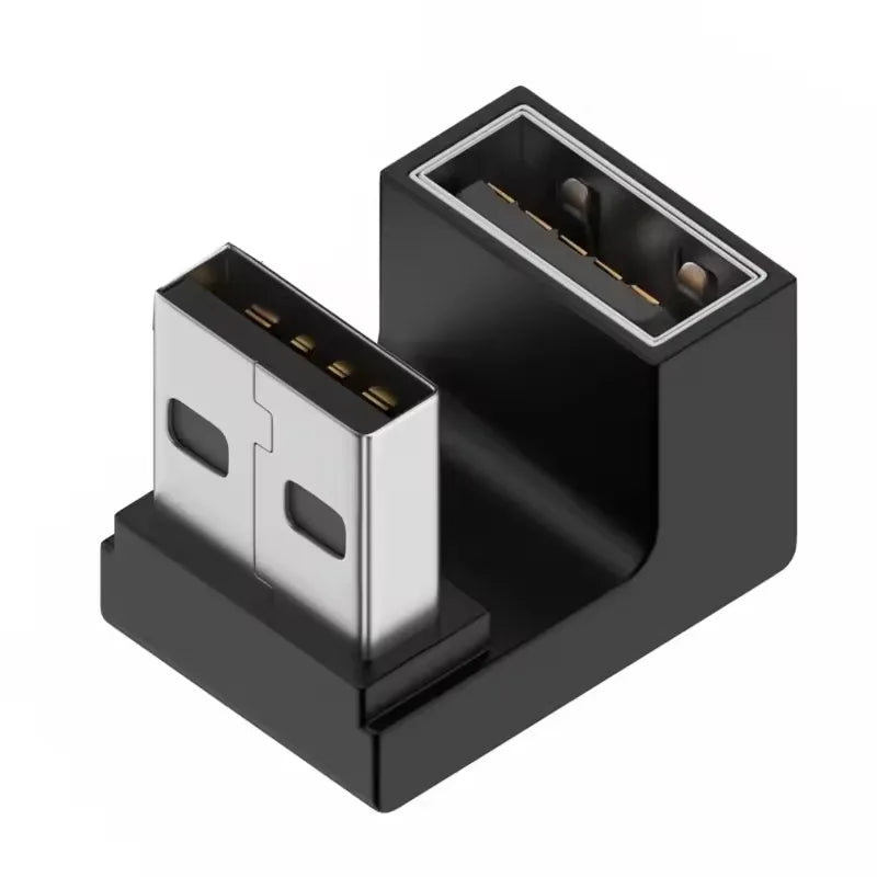 NNBILI USB3.0 Male to Female Right Angle Extension Adapter 90 Degree USB Connector Elbow Adapter 10Gbps For Laptop PC Converter