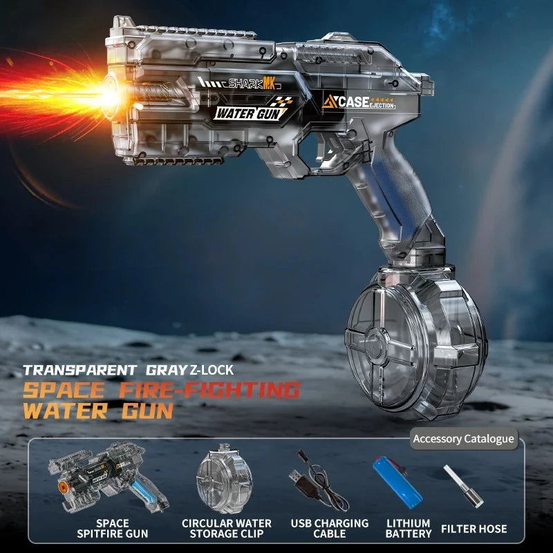 Electric Water Gun with Flashing Function That Continuously Delivers Powerful Water Spray Summer Outdoor Toy Children's Gift