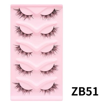 DINGSEN Cat Eye Lashes 10pairs False Eyelashes Natural Eyelashes Anime Winged Clear Band Lashes Fake Eyelash Manga Lashes Makeup