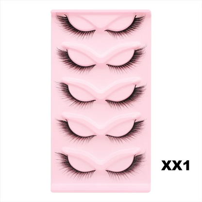 DINGSEN Cat Eye Lashes 10pairs False Eyelashes Natural Eyelashes Anime Winged Clear Band Lashes Fake Eyelash Manga Lashes Makeup