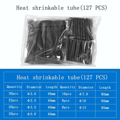 127Pcs 7 Sizes Set Heat Shrink Tubing Ratio 2:1 Heat Shrink Electrical Wire Cable Wrap Assortment Insulation Protection Tube