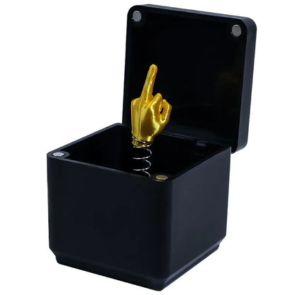 Funny Middle Finger in Box - Desk Decor Gag Gift for Halloween, Christmas & Birthday, Novelty Office Toy & Home Decoration