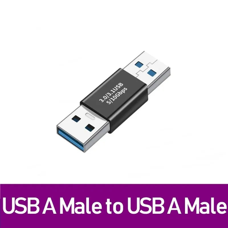 NNBILI USB3.0 Male to Female Right Angle Extension Adapter 90 Degree USB Connector Elbow Adapter 10Gbps For Laptop PC Converter