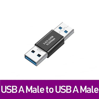 NNBILI USB3.0 Male to Female Right Angle Extension Adapter 90 Degree USB Connector Elbow Adapter 10Gbps For Laptop PC Converter
