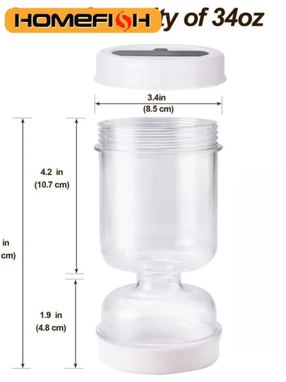 Olive and Pickle Strainer Jar New Olive Container Hourglass Jar with Strainer Flip Pickle Container for Airtight Food Storage