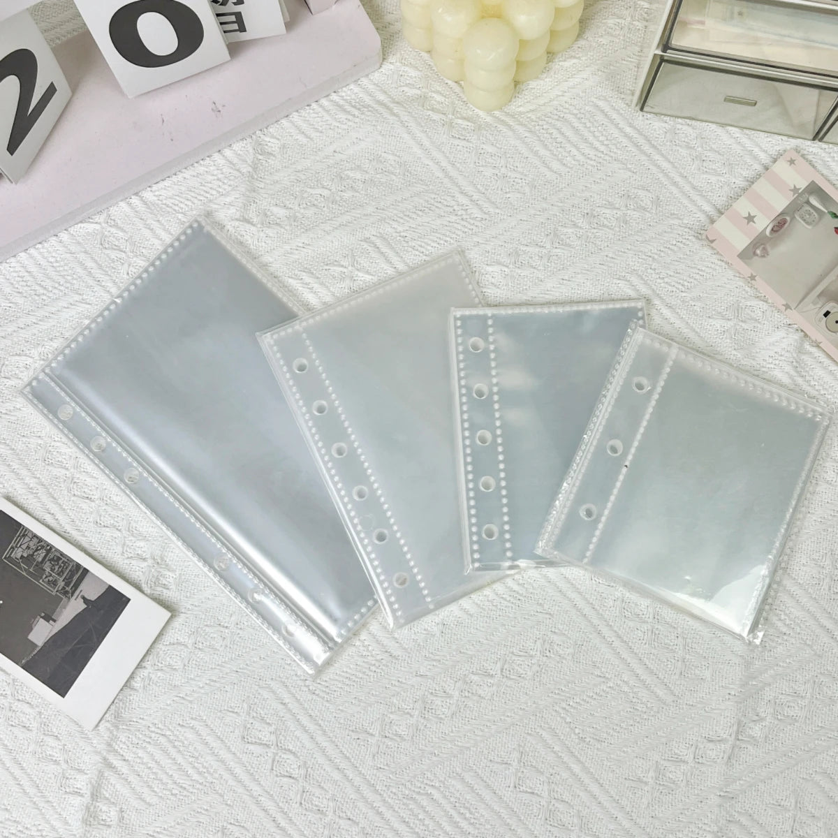 10/20/30/50P/Bag M5/A6/A7 Transparent Loose-Leaf Pages, Plastic Protective Covers, Portable Sticker Books, Loose-Leaf Binders, Album Refill Pages, High-Quality Pp Material, Acid-Free and Pvc-Free, Safe for Storage, High Trans