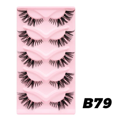 DINGSEN Cat Eye Lashes 10pairs False Eyelashes Natural Eyelashes Anime Winged Clear Band Lashes Fake Eyelash Manga Lashes Makeup