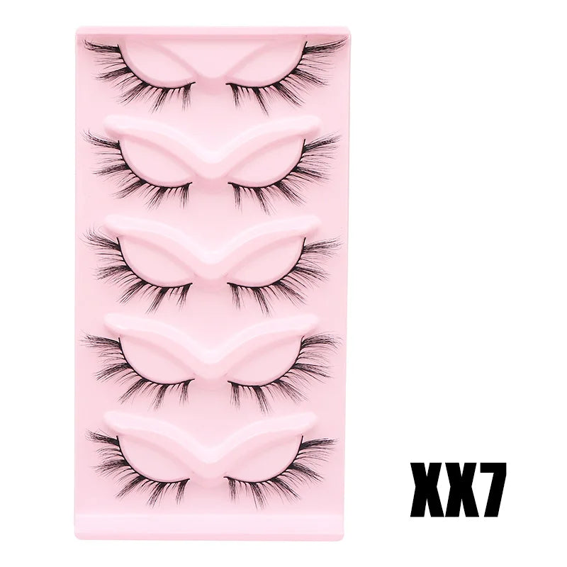 DINGSEN Cat Eye Lashes 10pairs False Eyelashes Natural Eyelashes Anime Winged Clear Band Lashes Fake Eyelash Manga Lashes Makeup