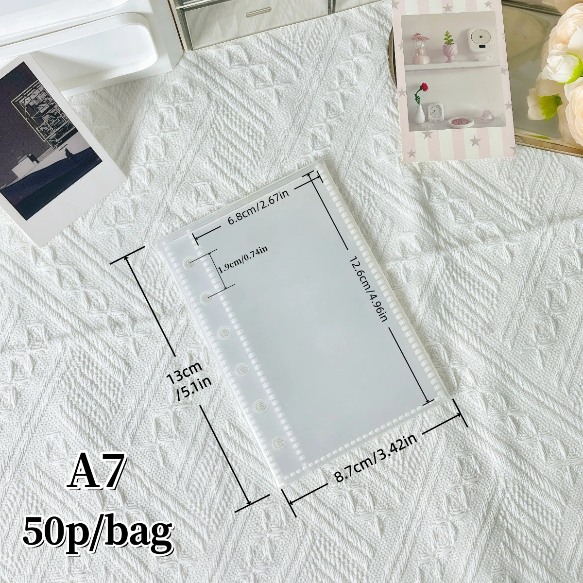 10/20/30/50P/Bag M5/A6/A7 Transparent Loose-Leaf Pages, Plastic Protective Covers, Portable Sticker Books, Loose-Leaf Binders, Album Refill Pages, High-Quality Pp Material, Acid-Free and Pvc-Free, Safe for Storage, High Trans