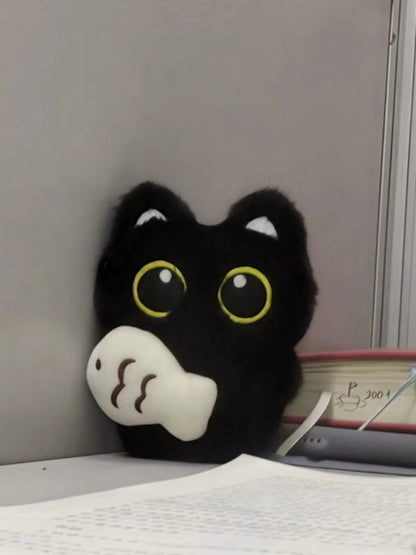 Dark Shadow Cat, For Lonely Bags, Soft Velvet Fur, Plush Key Chain Ring