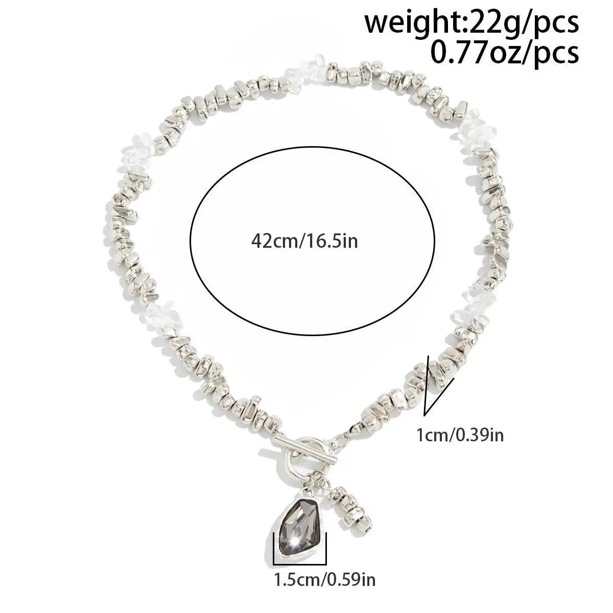 Salircon Irregular Beads Choker Necklace Women Fashion Elegant Black Acrylic Rhinestone Pendant Neck Wedding Party Jewelry Gifts