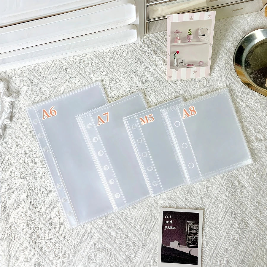 10/20/30/50P/Bag M5/A6/A7 Transparent Loose-Leaf Pages, Plastic Protective Covers, Portable Sticker Books, Loose-Leaf Binders, Album Refill Pages, High-Quality Pp Material, Acid-Free and Pvc-Free, Safe for Storage, High Trans